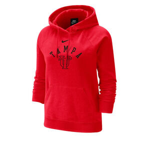 Nike Womens Red University of Tampa Varsity Fleece Hoodie Long Sleeve Small NWT